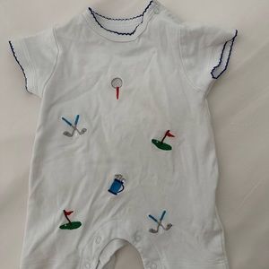 Sammy and Nat Embroidered Golf Romper 0-3
